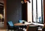 Empty Oval Brown Wooden Table