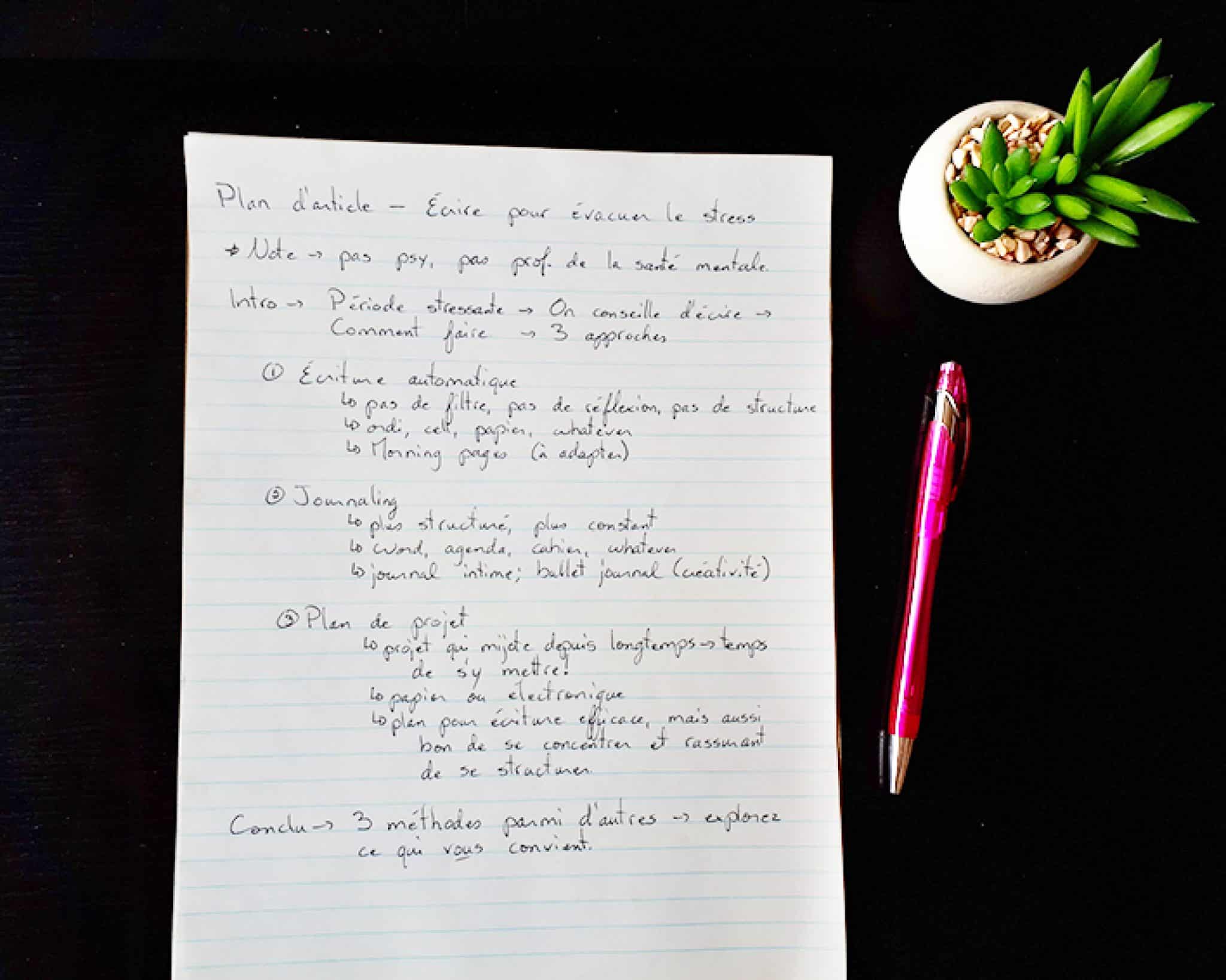 comment faire un plan détaillé commentaire