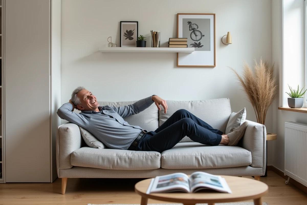 Homme testant le confort d